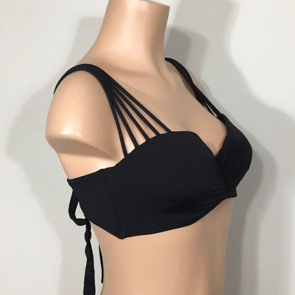 New. COCO REEF adjustable multi-way black Strappy bikini top. 32/34-C - Picture 4 of 13